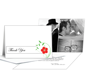 Floral Custom DIY thank you cards with photo for wedding, DIY wedding table decor