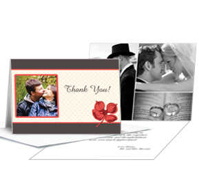 Polka Floral DIY custom wedding thank you notes with your photos and message