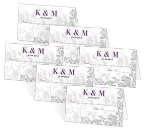Iron Vine DIY Wedding Place Cards 3.5 x 2, personalized wedding papers