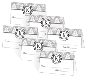 Monogram DIY Wedding Place Cards 3.5 x 2, personalized wedding papers