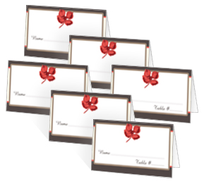 Polka Floral DIY Wedding Place Cards 3.5 x 2, personalized wedding papers