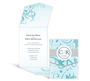 Serenity Wedding Pocket Gate Fold Invitations Card