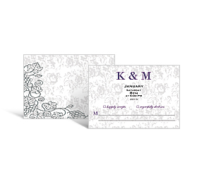Iron Vine DIY RSVP Cards for a buffet reception 3.5 x 2, personalized wedding buffet rsvp cards