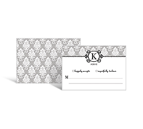 Monogram DIY RSVP Cards for a buffet reception 3.5 x 2, personalized wedding buffet rsvp cards