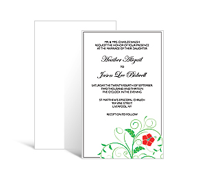 Floral Wedding  DIY Rectangle Invitation 5 x 7.875