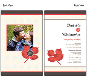 Polka Floral DIY Wedding Tea Length Invitation, personalized wedding kit