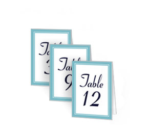 Unique wedding table numbers, customize style, colors, and fonts for wedding table tents