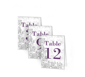 Iron Vine DIY Wedding Table Numbers, 2.5 x 3.5 Table Number, personalized wedding papers