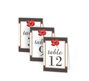 Polka Floral DIY Wedding Table Numbers, 2.5 x 3.5 Table Number, personalized wedding papers