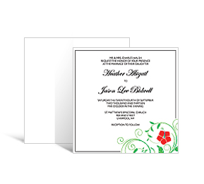 Floral Wedding DIY Square Invitation 5.875 x 5.875