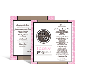 Rococo DIY Wedding Square Wedding Menu Cards 5 x 7.875, personalized wedding papers