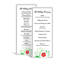 Floral Custom Rectangle wedding cards, diy wedding programs