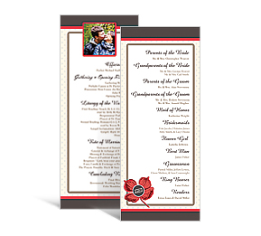Polka Floral DIY Wedding Tea Length Wedding Programs, wedding programs, personalized wedding papers