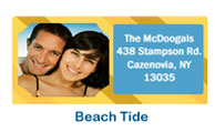 Beach themed return address wedding labels personalized