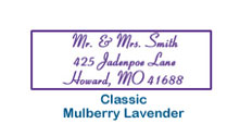 personalized classic return address labels mulberry lavender