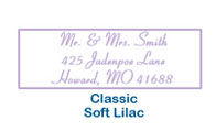 Soft Lilac return wedding address laels classic custom