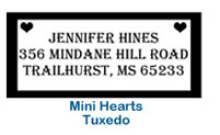 Black personal address labels printed personalized custom