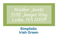 Address labels simplistic irish green cheap custom wedding