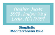 Address labels simplistic mediterranean blue simple return mailing cheap