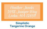 return address labels simple simplistic orange wedding