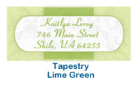 clear address labels return tapestry lime green custom