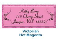 victorian hot magenta return address personalized printed family address labels