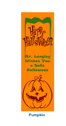 Happy Halloween Pumpkin Personalized Bookmark