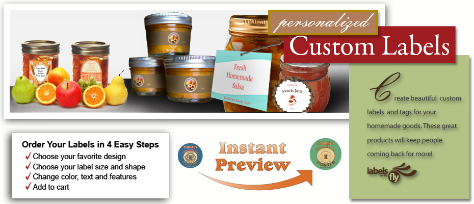 Custom Design food labels, jar stickers, canning labels