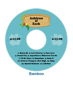 bamboo personalized cd label wedding