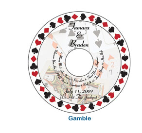 gamble vegas themed cd label