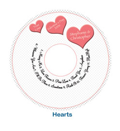hearts romantic wedding cd label