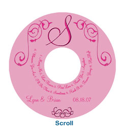 scroll cd label colorful fun wedding