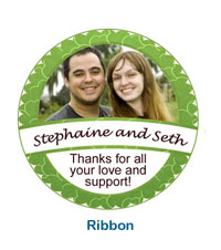 personal ribbon picture beverage coaster