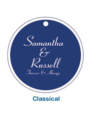simple elegant personalized wedding tag
