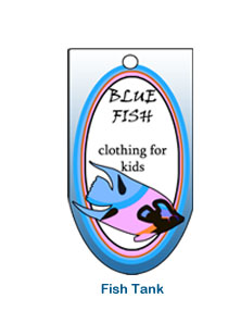 fish tank colorful kids clothing tag