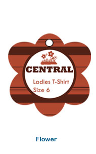 flower shaped clothing favor tag