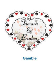 vegas gamble themed wedding favor tag