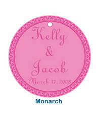 colorful fun personalized wedding tag