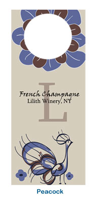 elegant colorful champagne bottle tag
