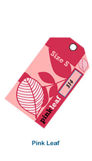colorful cute pink leaf clothing tag
