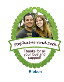 customized ribbon wedding tag