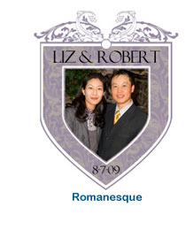 romanesque elegant personalized wedding tag