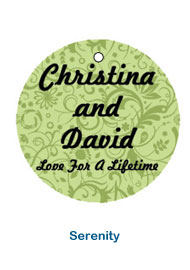 serenity colorful custom wedding tag