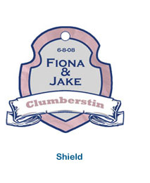 shield creative custom wedding tag