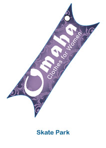 unique shape colorful clothing item tag