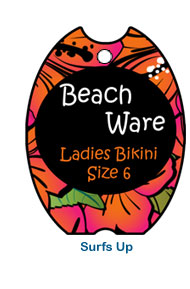 colorful surs up clothing bathing suit tag