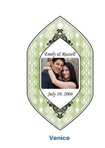 venice newlyweds customized wedding tag