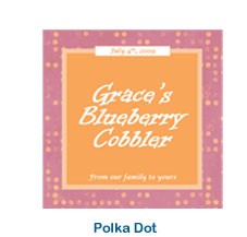 labels for food packaging and craft, personalized fruit cobbler baked goods pie cake fun colorful labels