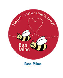 custom holiday labels bee mine valentines day label