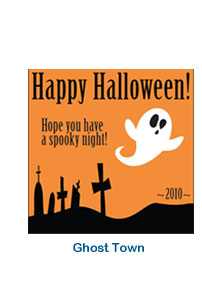custom holiday labels ghost town halloween stickers
